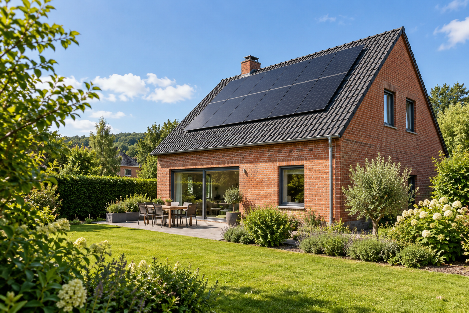Maison en Wallonie équipée de panneaux photovoltaïques